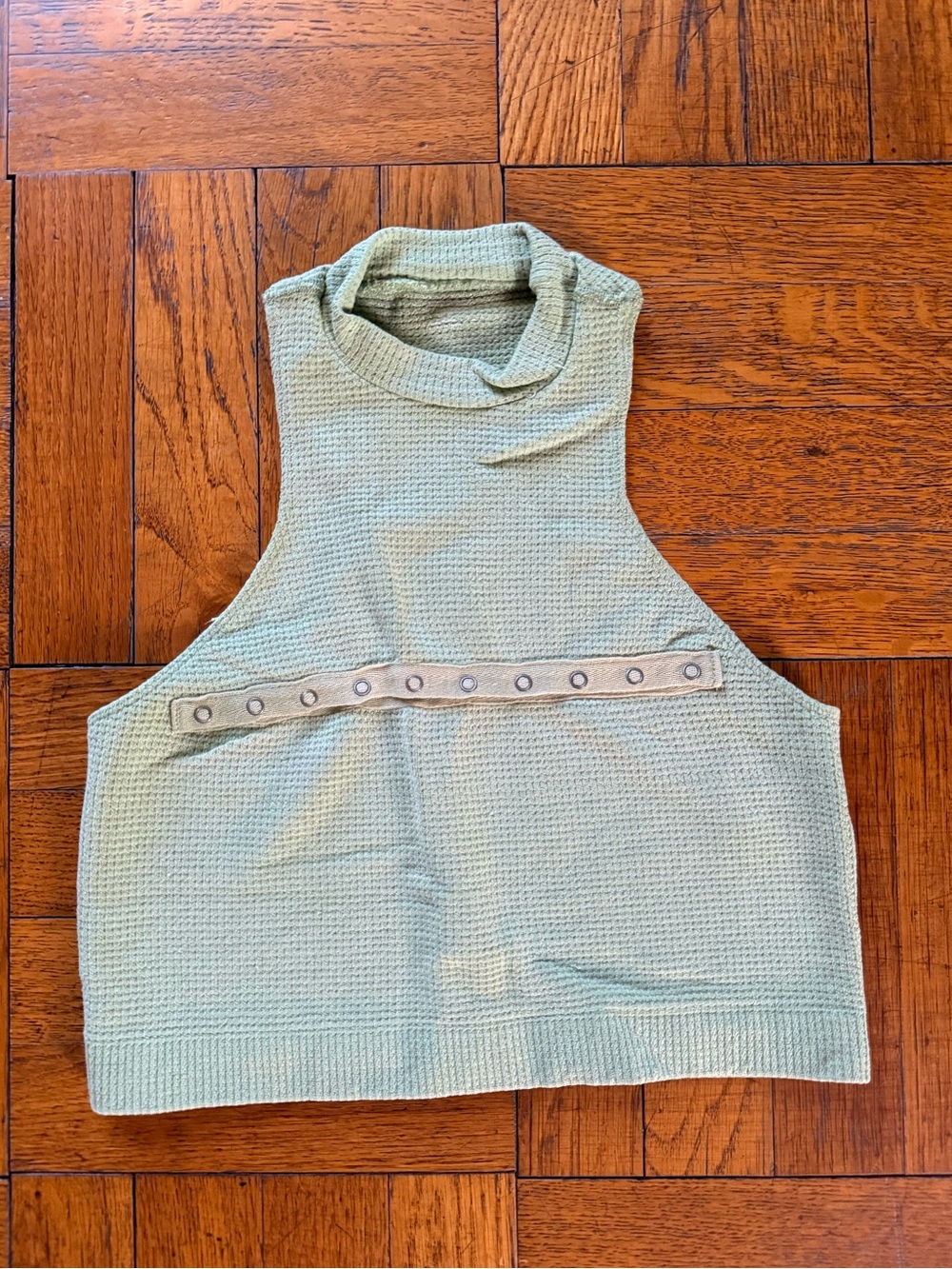 Urban Outfitters Sleeveless Mock Neck Knit Crop Top in lime Green